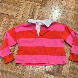 Crewcuts Punk Orange Striped Rigby Shirt SizeXXS(2-3)